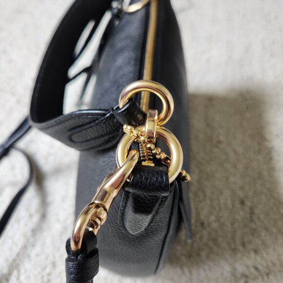 NWT Coach Black Leather Sutton Shoulder Crossbody Bag with Dust Bag - Picture 7 of 16